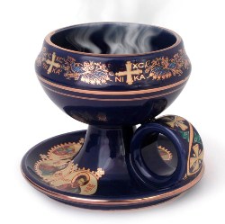 Ceramic Incense Burner (blue)