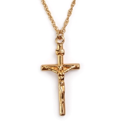 Crucifixion Pendant with Small Cross (gold)